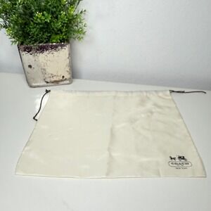 Coach‎ Dust Bag Unisex Cream Drawstring Satin Storage Accessory Classic 16x13"